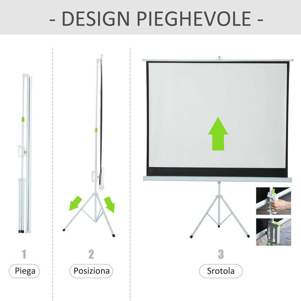 Easycomfort Schermo di Proiezione 84 Pollici with Treppiedi Formato 4:3