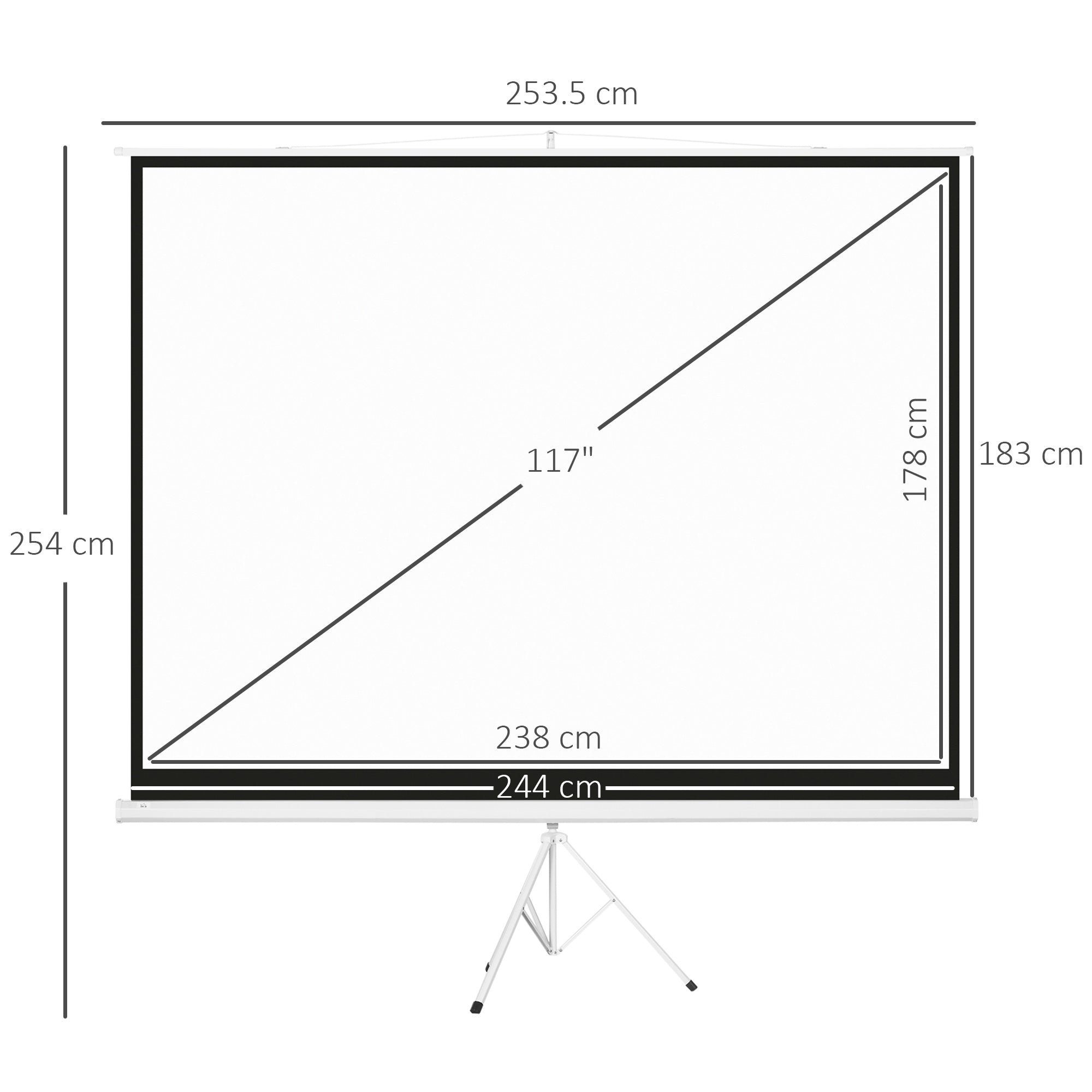 EasyComfort 120" projectiescherm 4:3 met statief