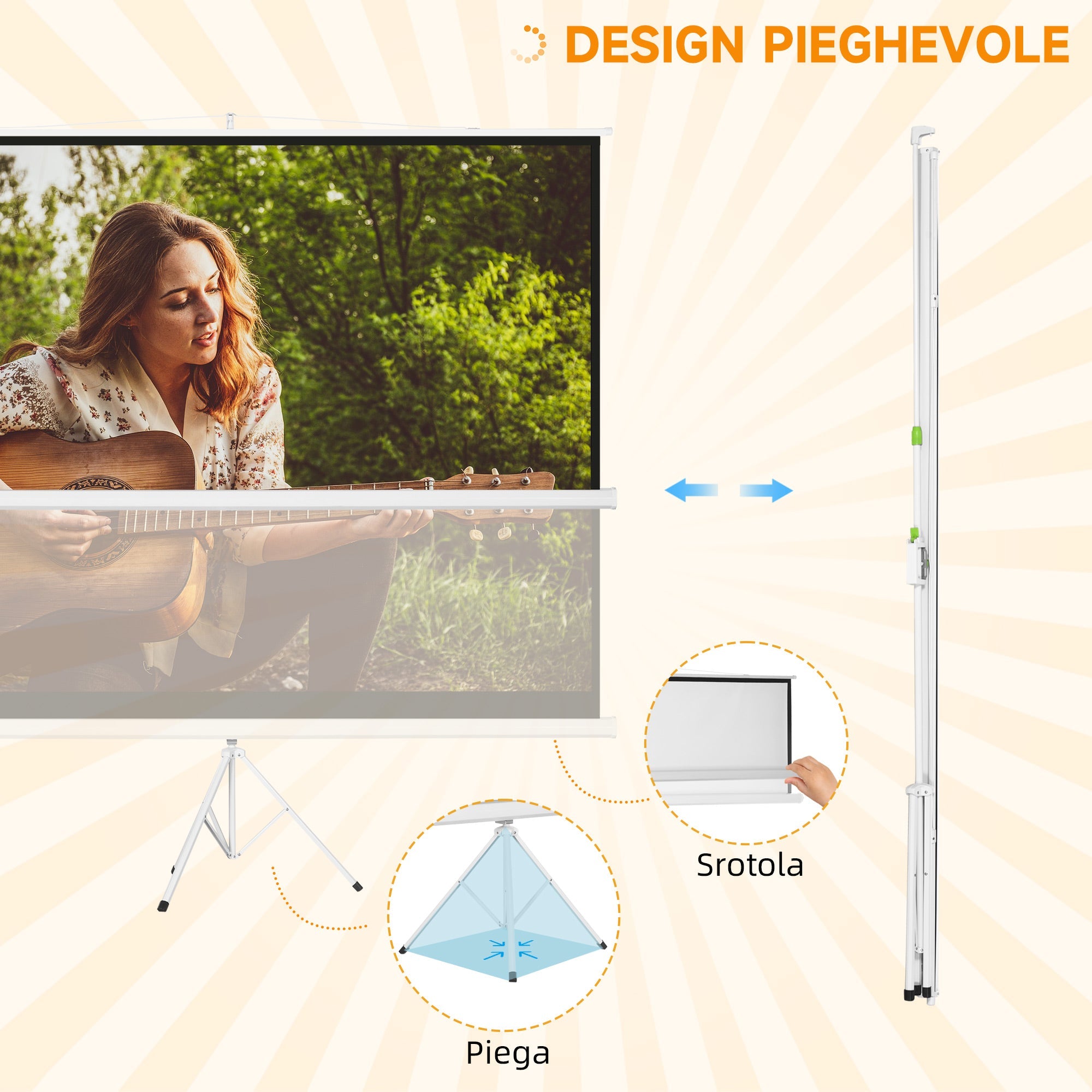 EasyComfort 120" projectiescherm 4:3 met statief