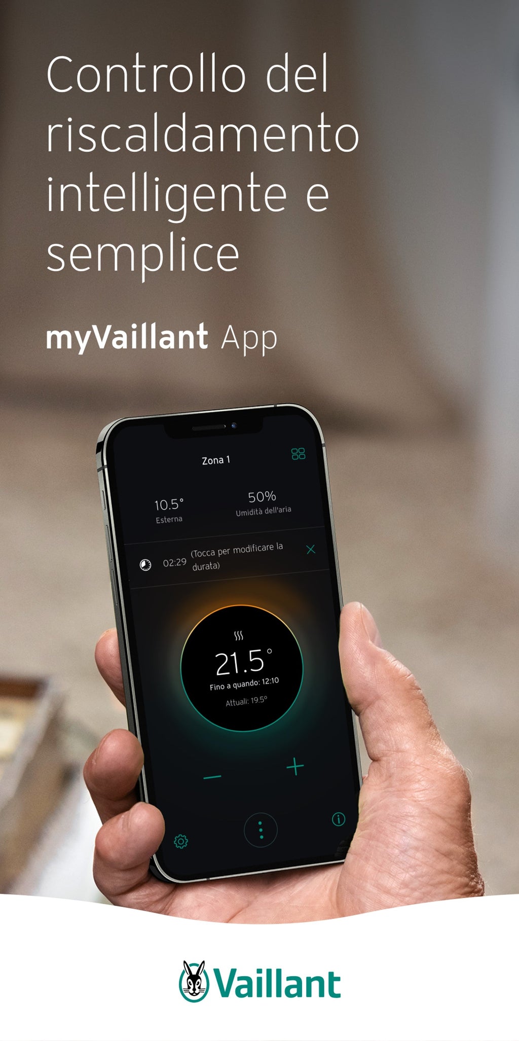 Centralina Climatica Termostato Modulante Smart Wi-Fi Vaillant SensoROOM Connect 0010035734 VR940F + VRT51F