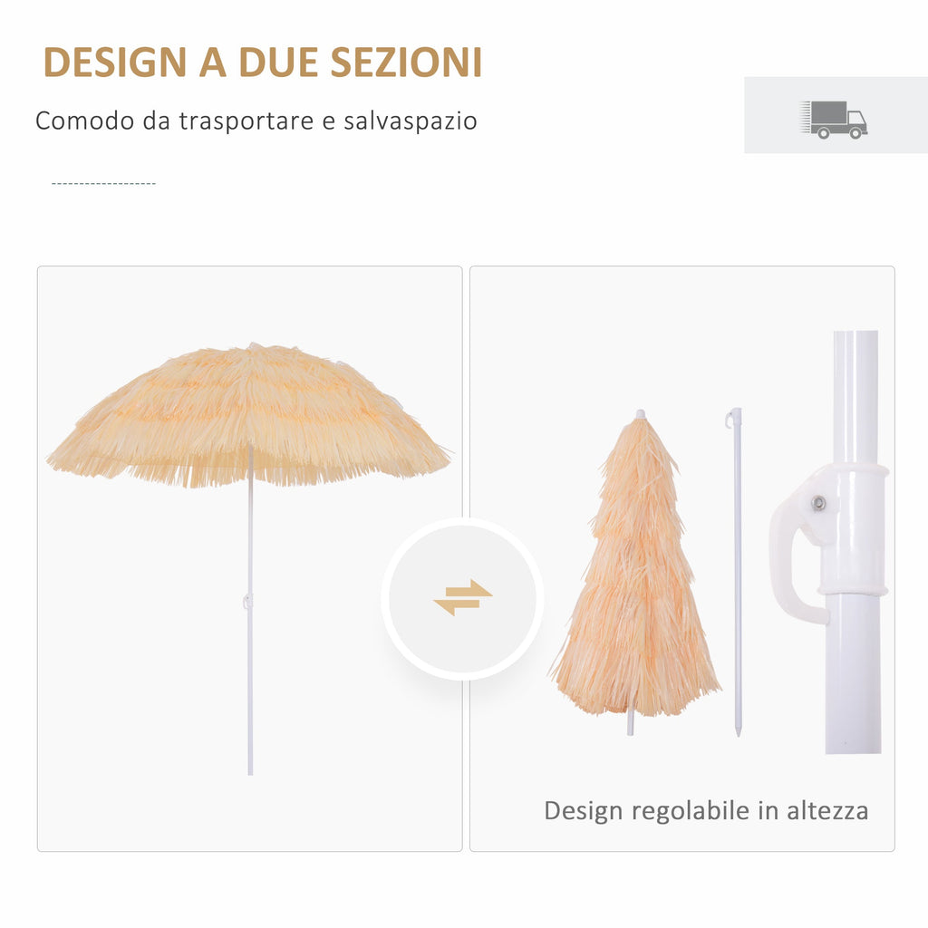 EasyComfort 8-spaaks parasol met kantelbare paal 1.6x2 m, beige