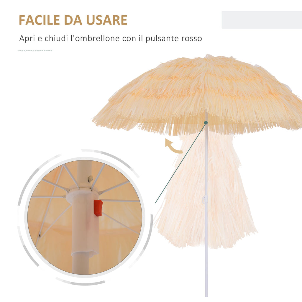 EasyComfort 8-spaaks parasol met kantelbare paal 1.6x2 m, beige