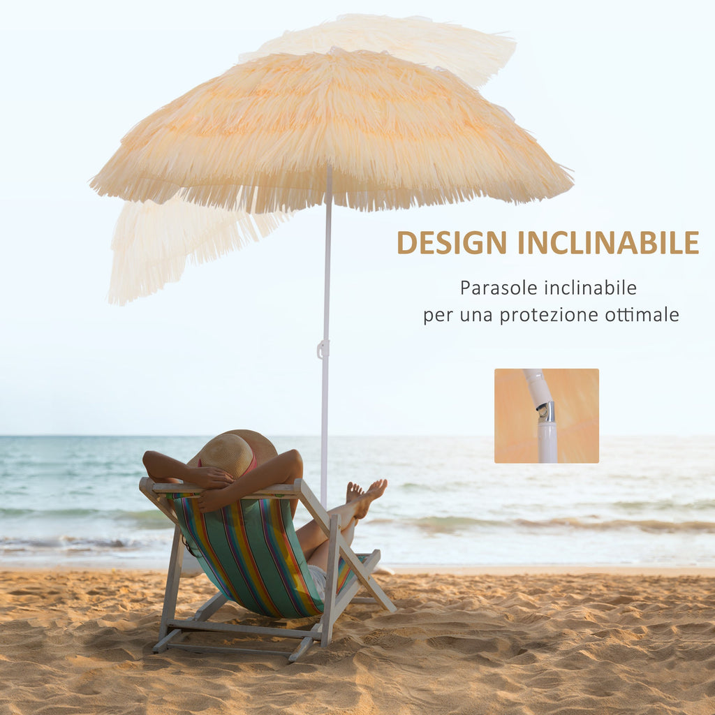 EasyComfort 8-spaaks parasol met kantelbare paal 1.6x2 m, beige