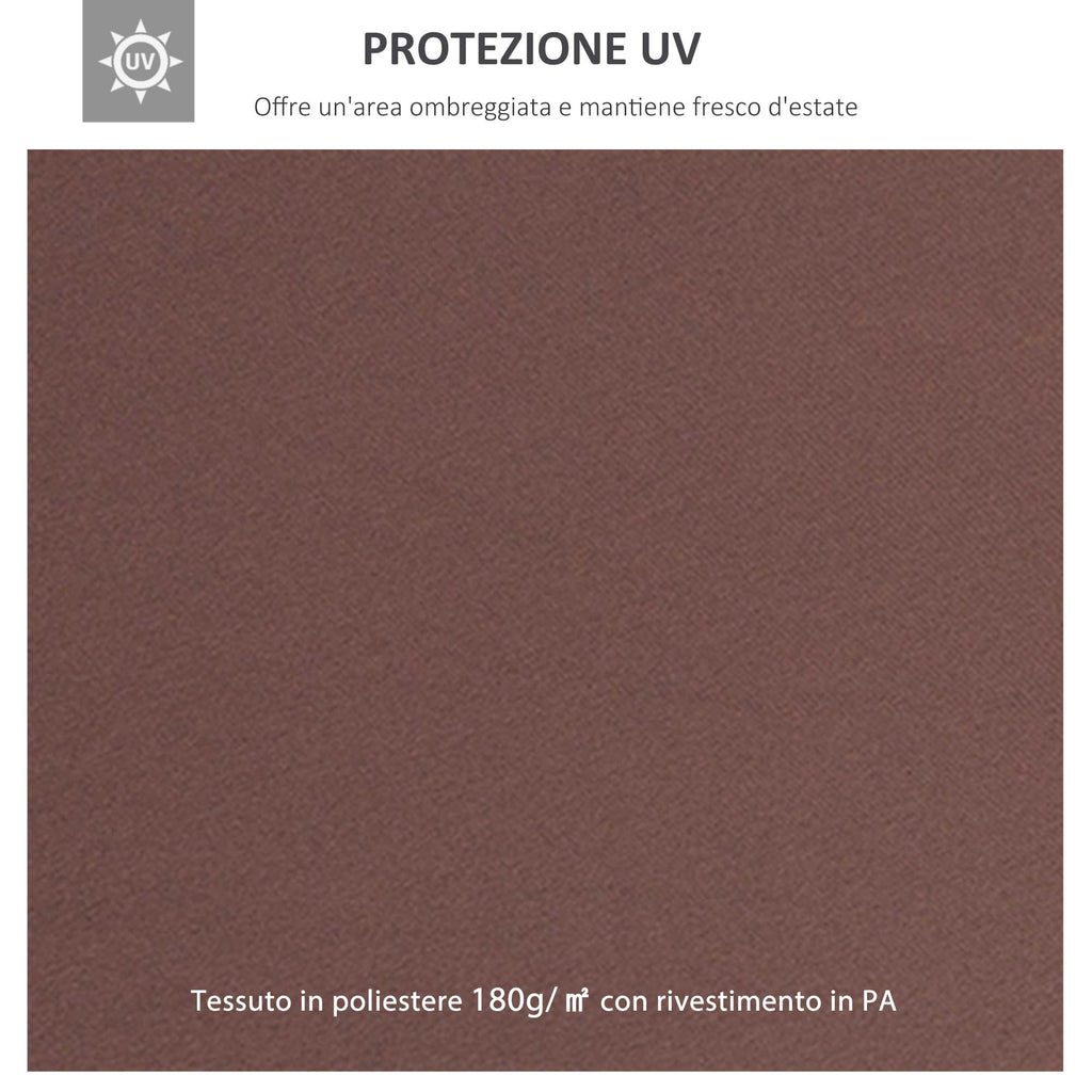 EASYCOMFORT Garden Gazebo Cover Waterproof Anti-UV Replacement Roof in Polyester 3x4m Brown