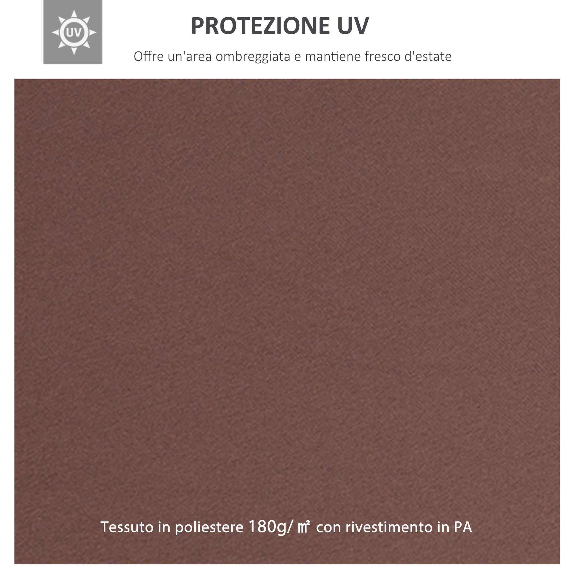 EASYCOMFORT Garden Gazebo Cover Waterproof Anti-UV Replacement Roof in Polyester 3x4m Brown