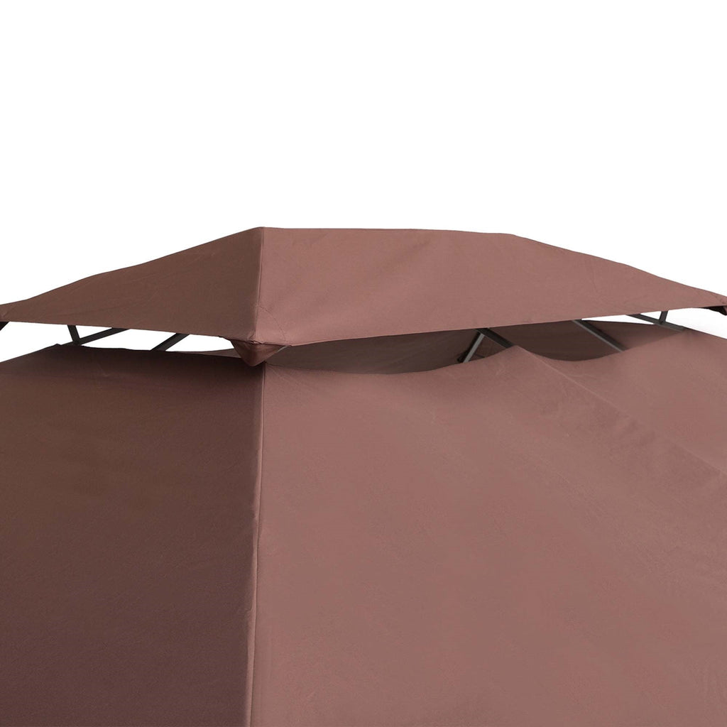 EASYCOMFORT Garden Gazebo Cover Waterproof Anti-UV Replacement Roof in Polyester 3x4m Brown