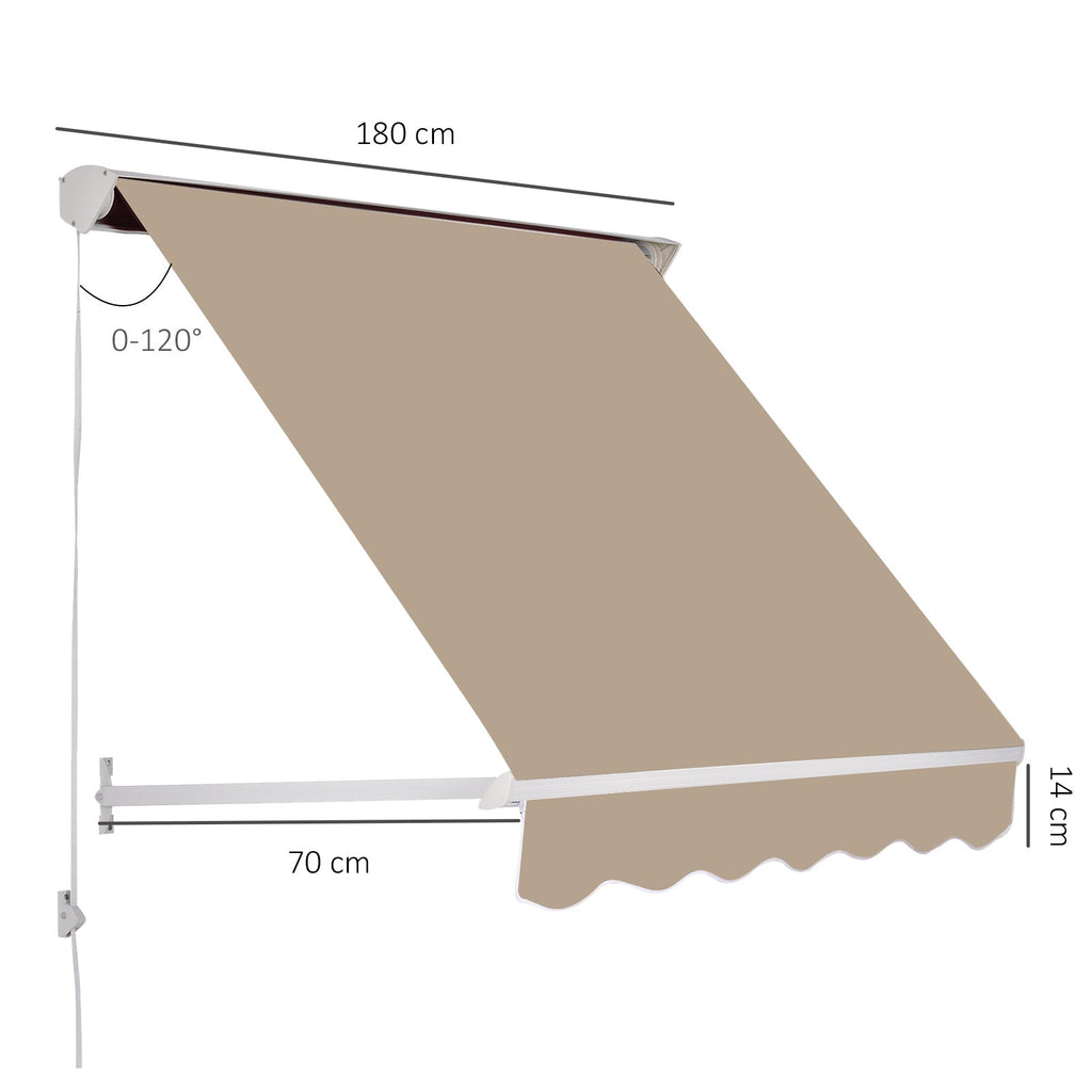 EASYCOMFORT Wall Roller zonnescherm handbediend 180x70 cm