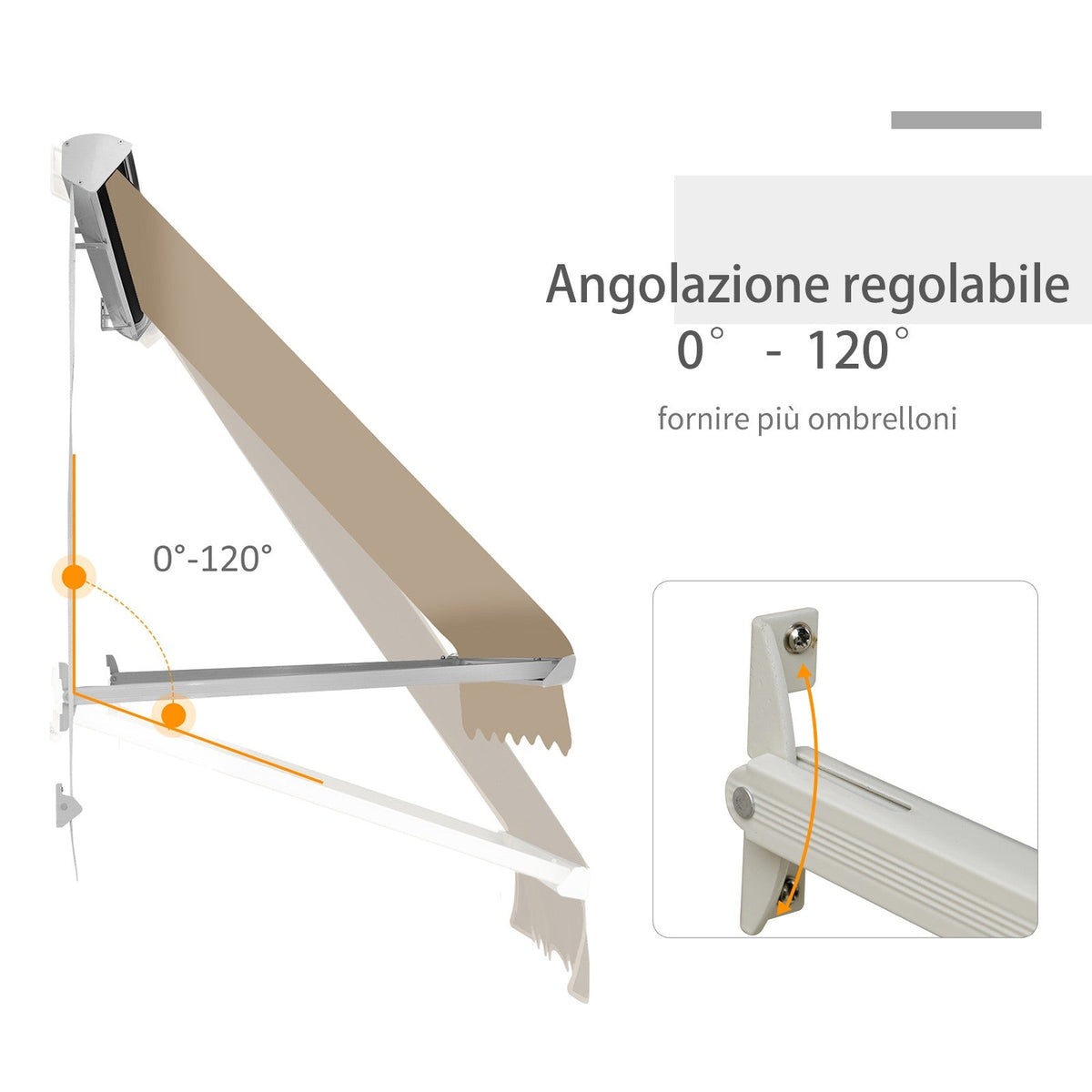EASYCOMFORT Wall Roller zonnescherm handbediend 180x70 cm