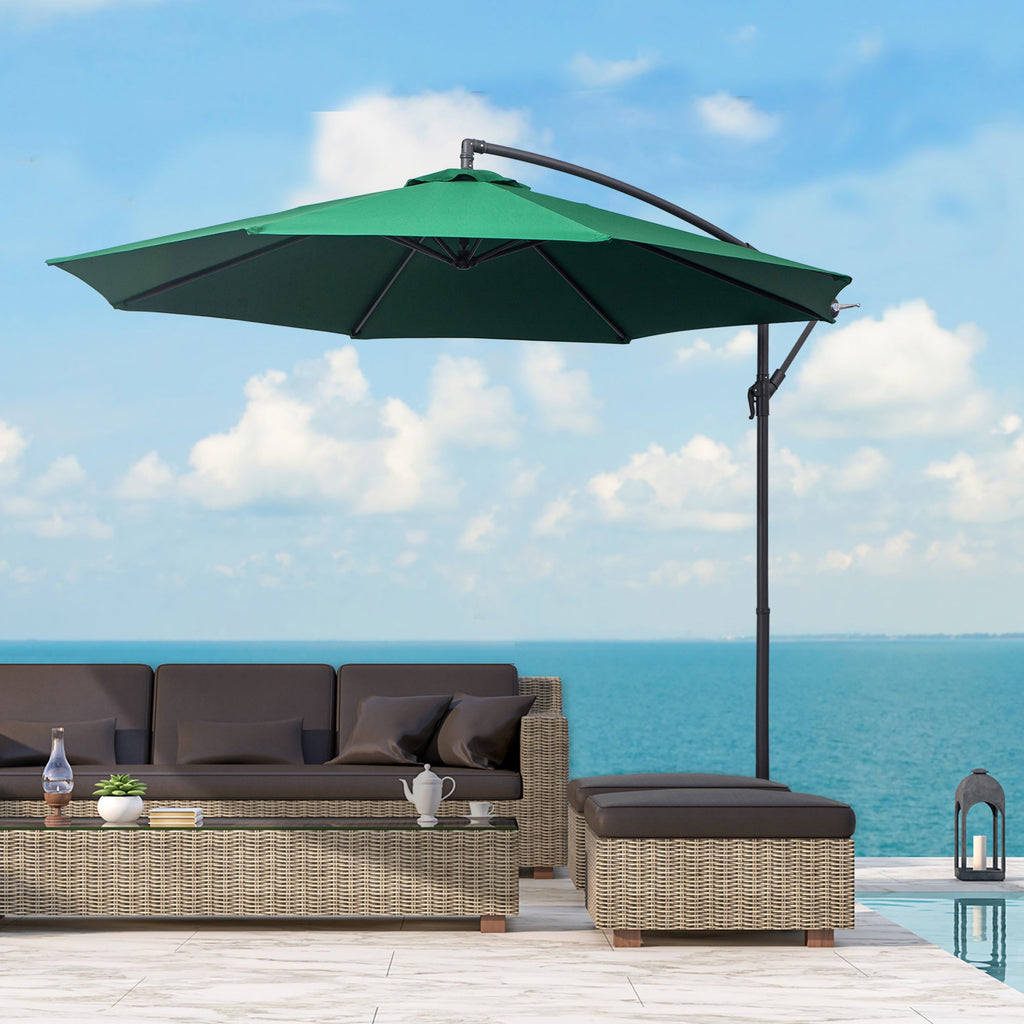 Easycomfort Ombrellone da Giardino 3x2.5 m, Inclinabile with Base a Croce e Manovella, in Acciaio e Poliestere