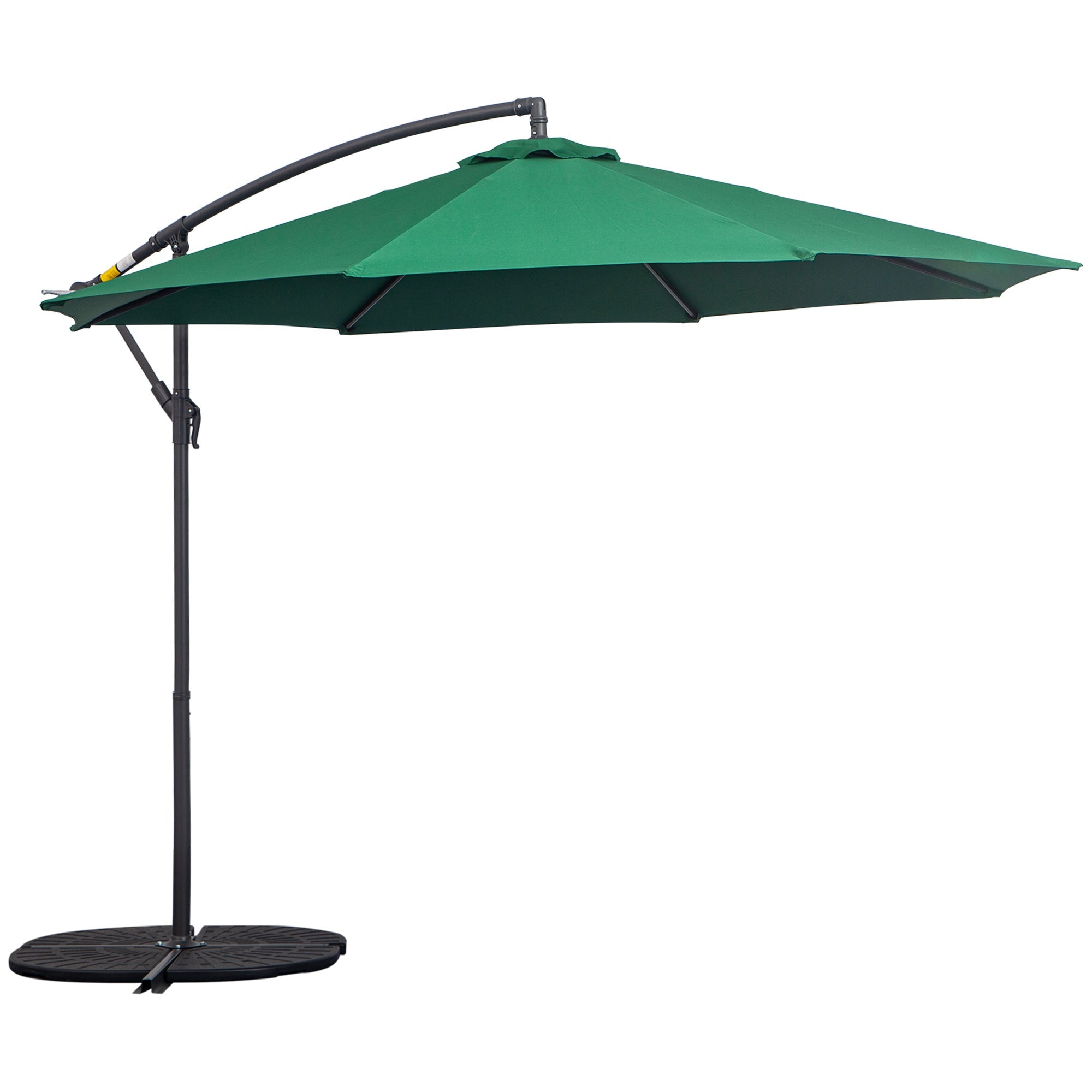 Easycomfort Ombrellone da Giardino 3x2.5 m, Inclinabile with Base a Croce e Manovella, in Acciaio e Poliestere