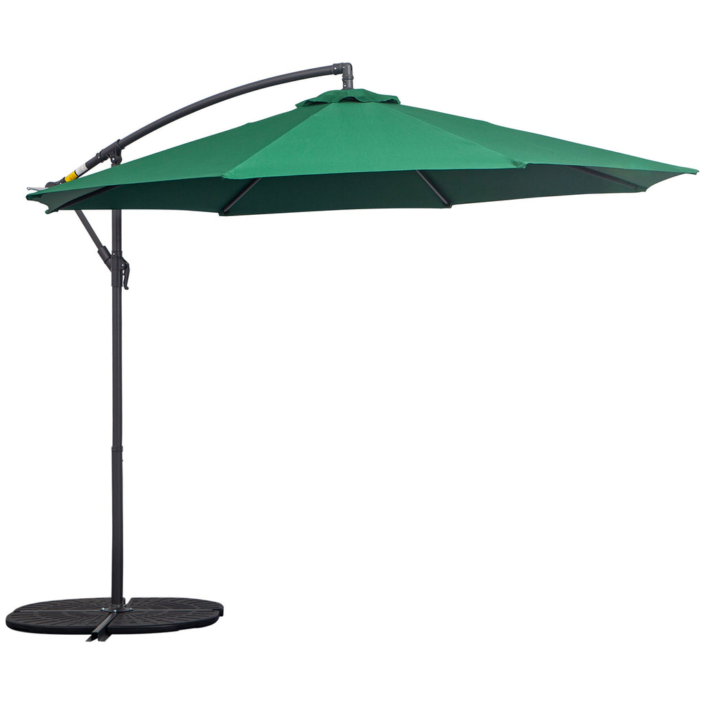 Easycomfort Ombrellone da Giardino 3x2.5 m, Inclinabile with Base a Croce e Manovella, in Acciaio e Poliestere