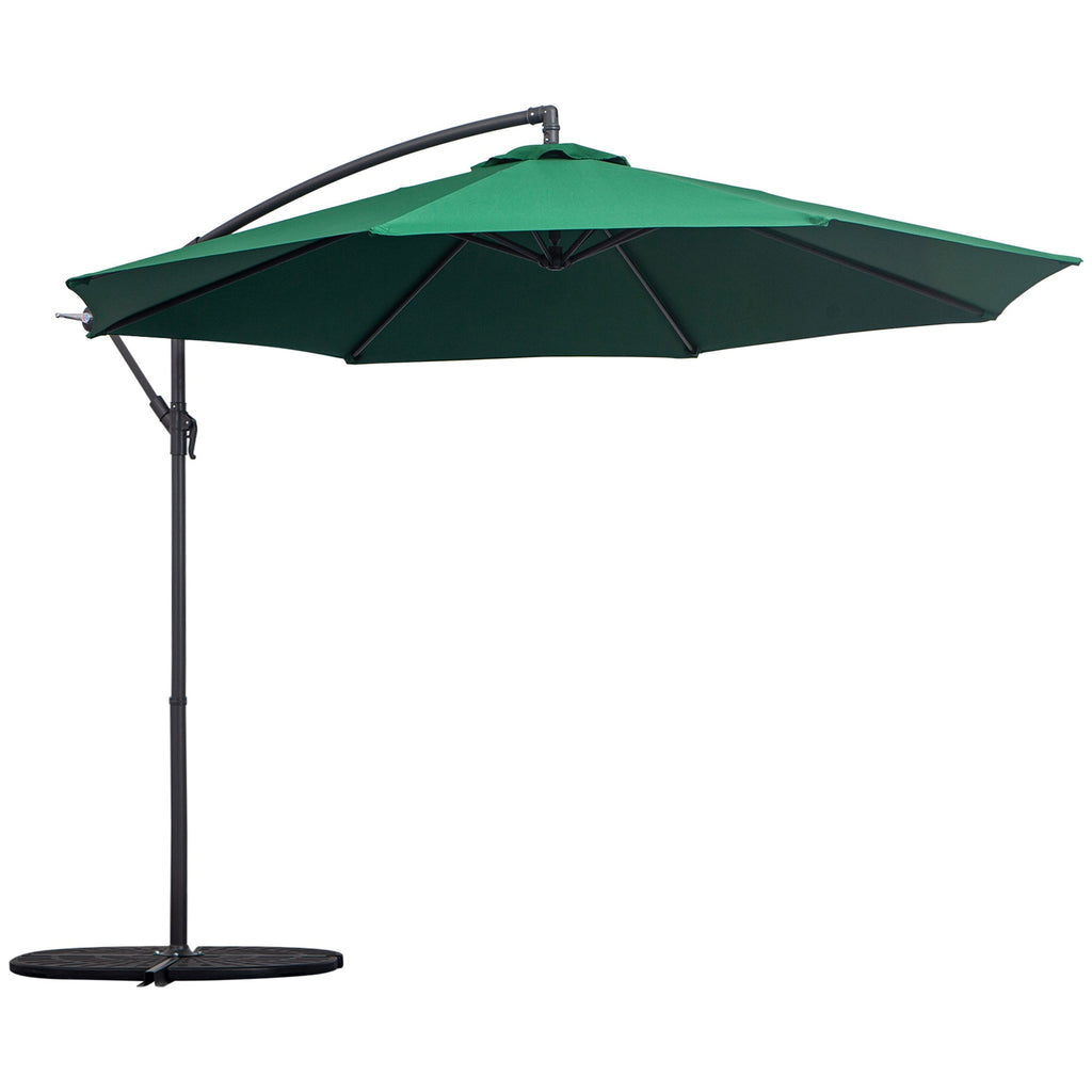 Easycomfort Ombrellone da Giardino 3x2.5 m, Inclinabile with Base a Croce e Manovella, in Acciaio e Poliestere