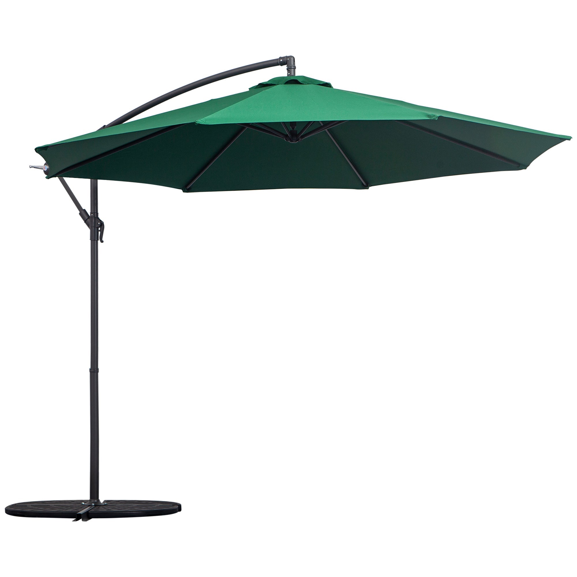 Easycomfort Ombrellone da Giardino 3x2.5 m, Inclinabile with Base a Croce e Manovella, in Acciaio e Poliestere