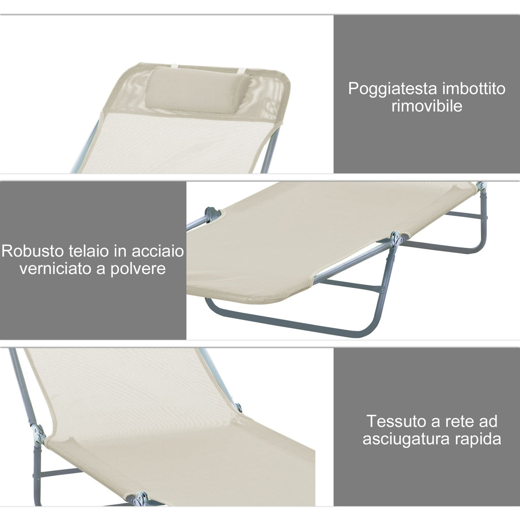 EasyComfort Opvouwbare ligstoel met kussen