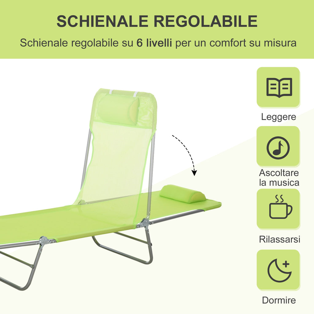 EasyComfort opvouwbaar ligbed 182x56x24.5cm lichtgroen