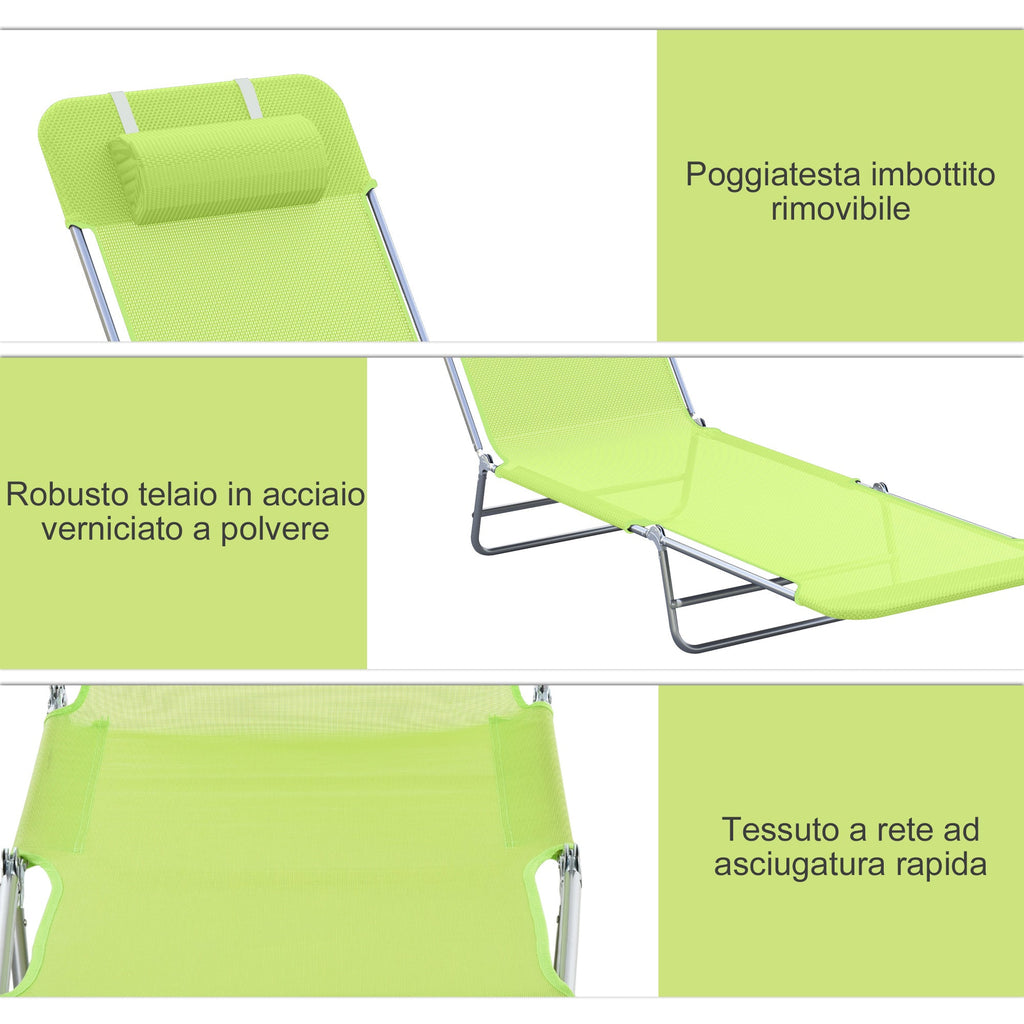 EasyComfort opvouwbaar ligbed 182x56x24.5cm lichtgroen