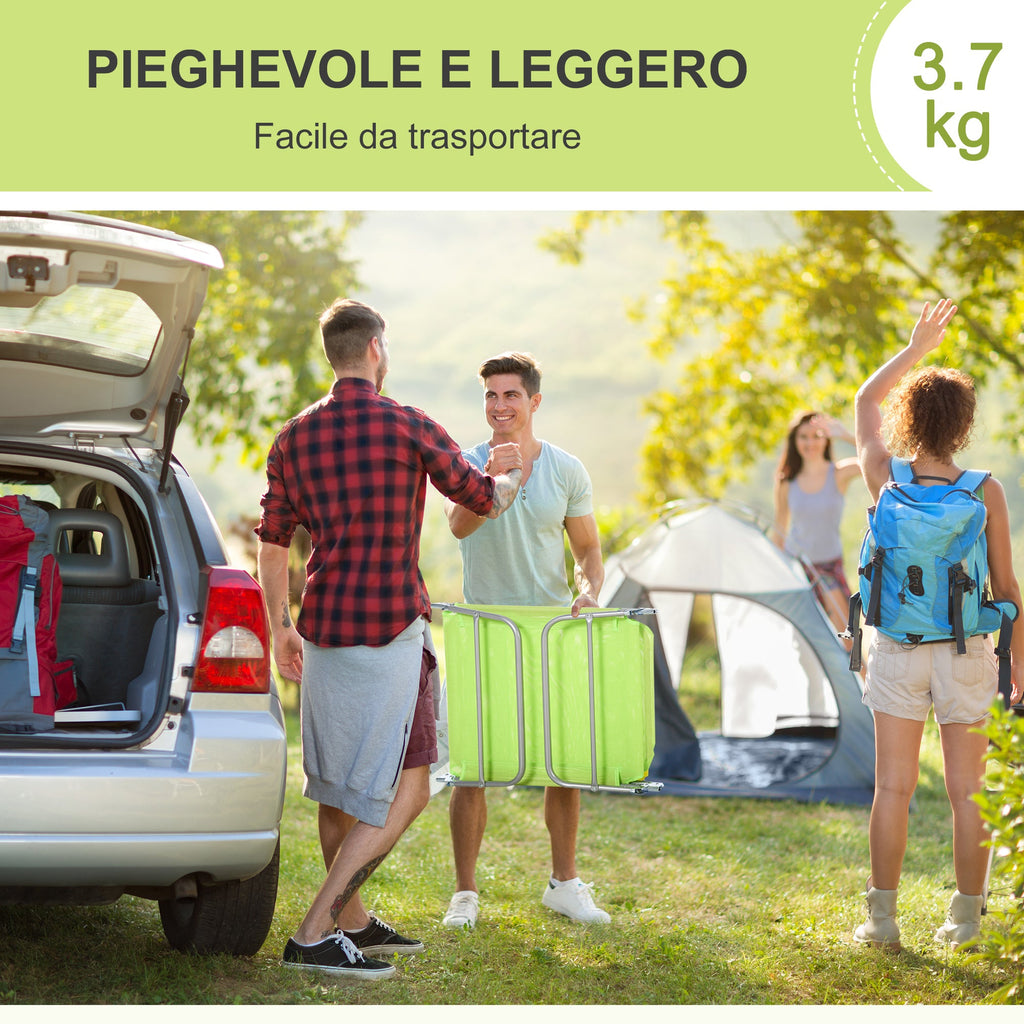 EasyComfort opvouwbaar ligbed 182x56x24.5cm lichtgroen