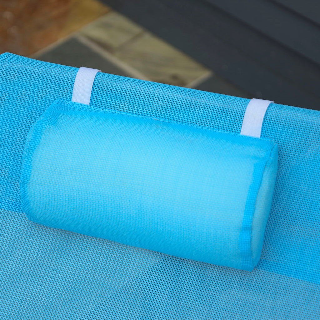 EasyComfort inklapbare ligstoel met verstelbare rugleuning en kussen 182x56x24.5cm