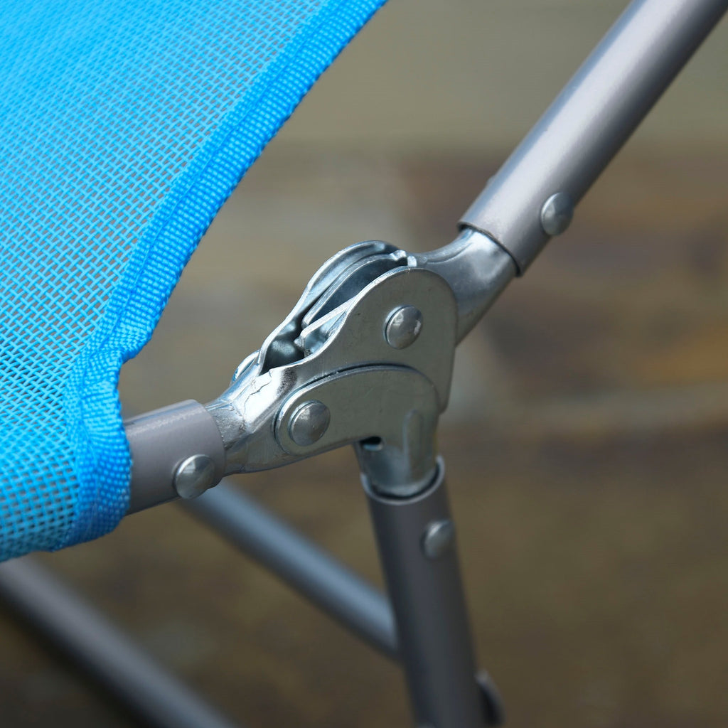 EasyComfort inklapbare ligstoel met verstelbare rugleuning en kussen 182x56x24.5cm