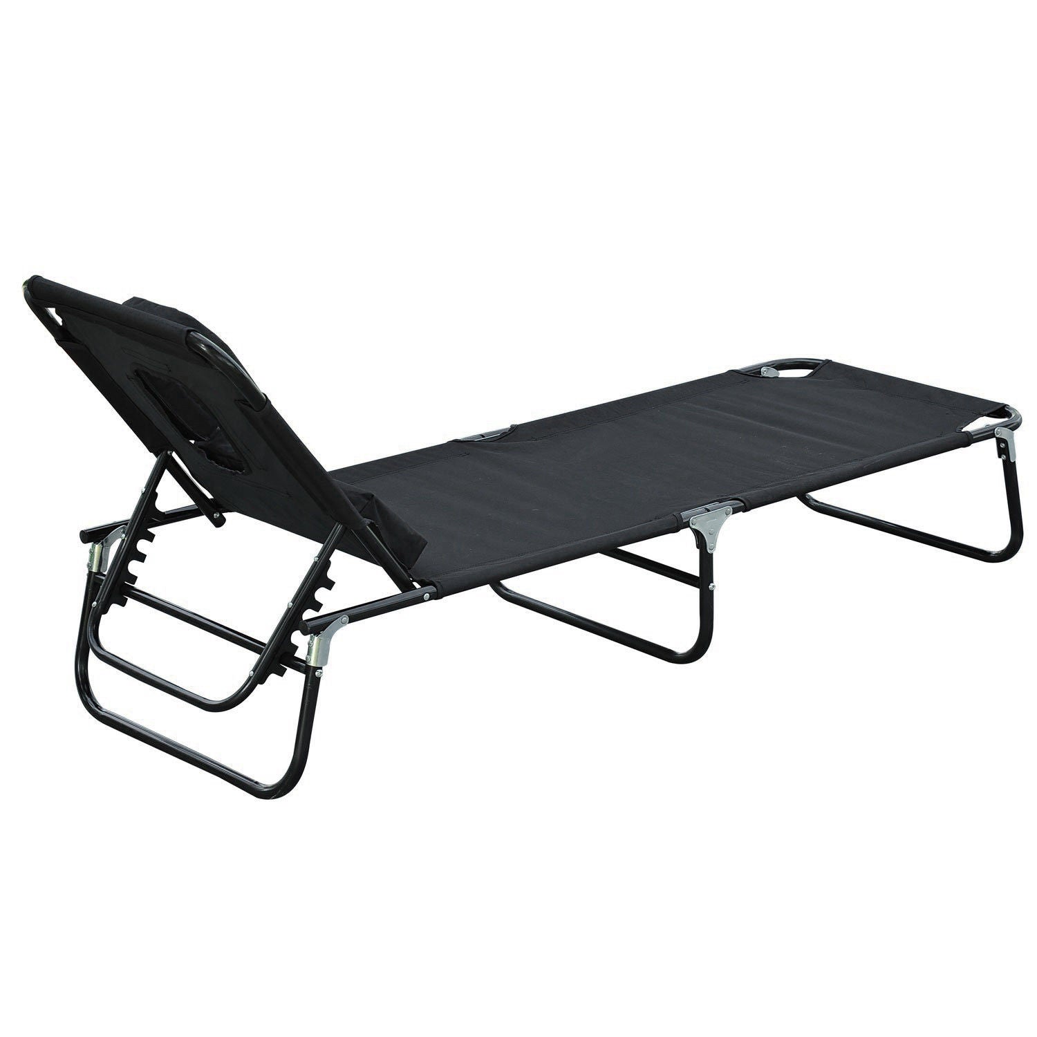 EasyComfort Sun Lounger ligbed met vooropening, zwart