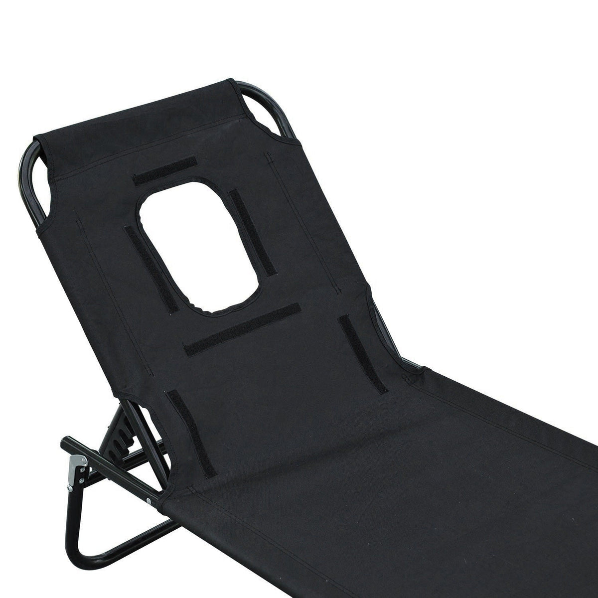EasyComfort Sun Lounger ligbed met vooropening, zwart