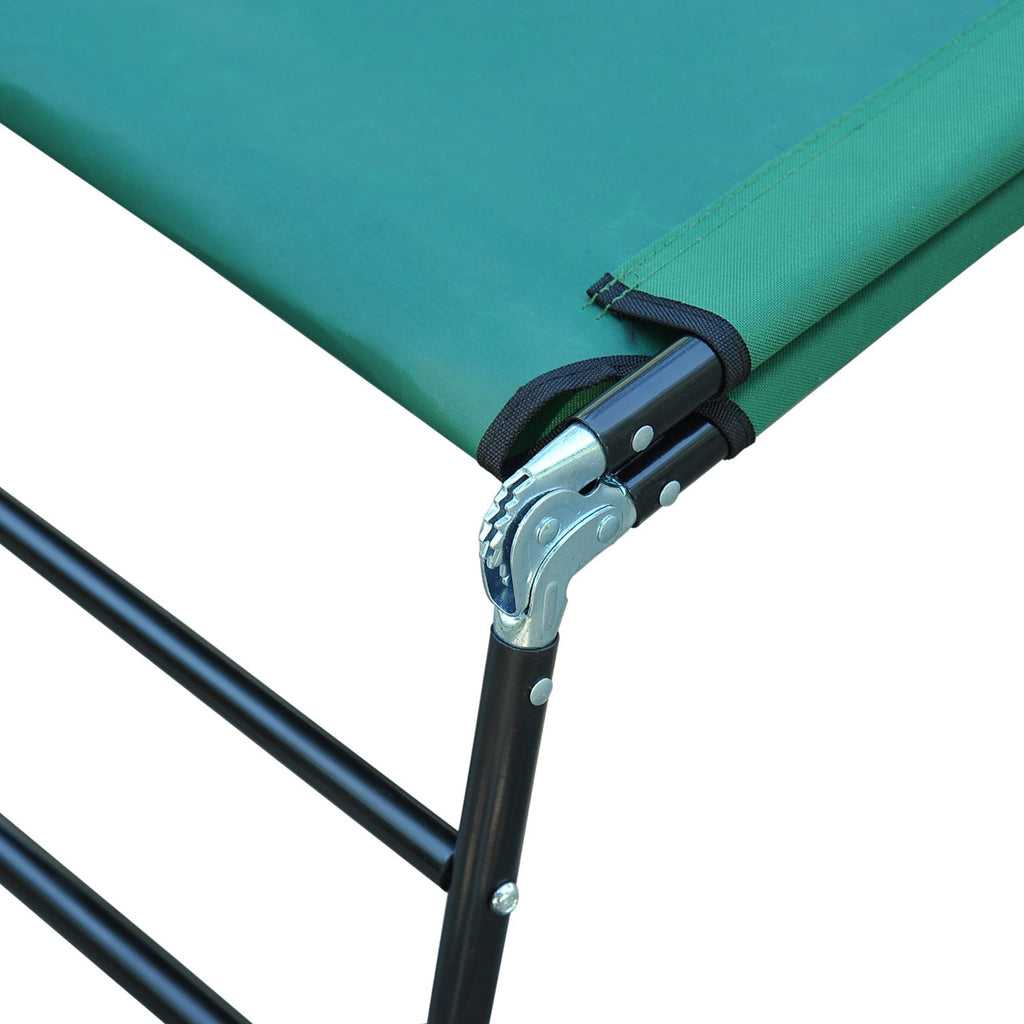 EASYCOMFORT Folding Garden Deckchair with Reclining Backrest in 4 Positions, 190x56x28cm, Green