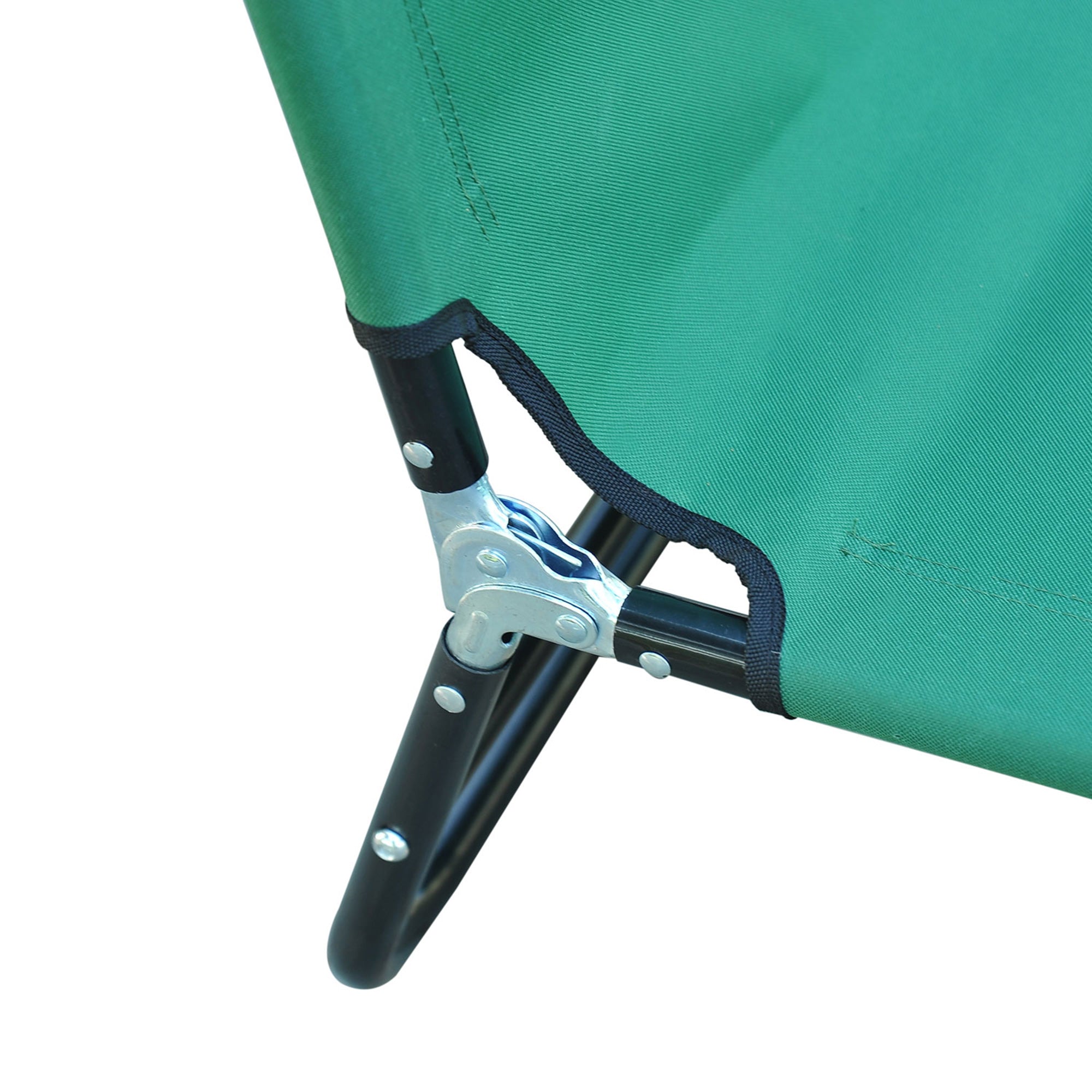 EASYCOMFORT Folding Garden Deckchair with Reclining Backrest in 4 Positions, 190x56x28cm, Green