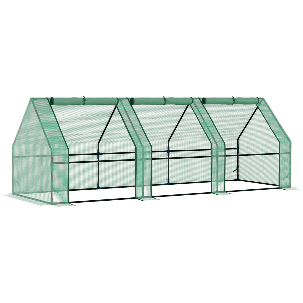 EASYCOMFORT Garden Greenhouse Agricultural Greenhouses for Plants with PE Sheet and Steel Frame, 270x90x90cm, Green