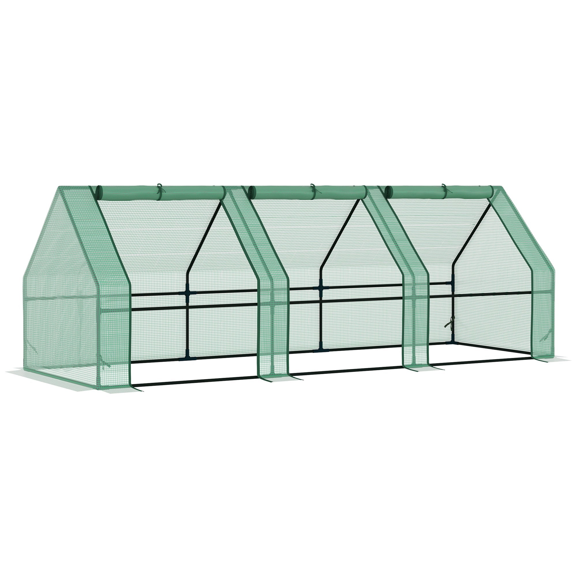 EASYCOMFORT Garden Greenhouse Agricultural Greenhouses for Plants with PE Sheet and Steel Frame, 270x90x90cm, Green