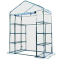 Easycomfort Serra da Giardino in Acciaio e PVC Trasparente with Porta Avvolgibile, 143x73x195 cm, verde