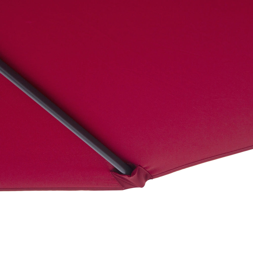 EASYCOMFORT Garden Umbrella 3x2.5 m Tilting Arm with Crank, Dark Red