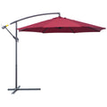 EASYCOMFORT Garden Umbrella 3x2.5 m Tilting Arm with Crank, Dark Red