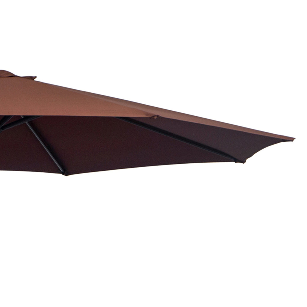 EASYCOMFORT Garden Umbrella 3x2.5 m Tilting Arm with Crank, in Steel and Polyester, Brown