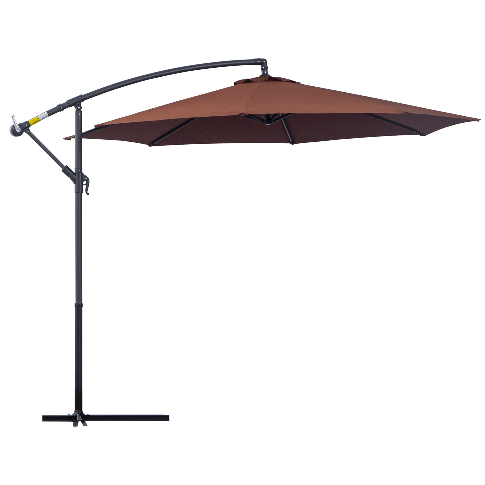 EASYCOMFORT Garden Umbrella 3x2.5 m Tilting Arm with Crank, in Steel and Polyester, Brown