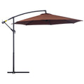 EASYCOMFORT Garden Umbrella 3x2.5 m Tilting Arm with Crank, in Steel and Polyester, Brown