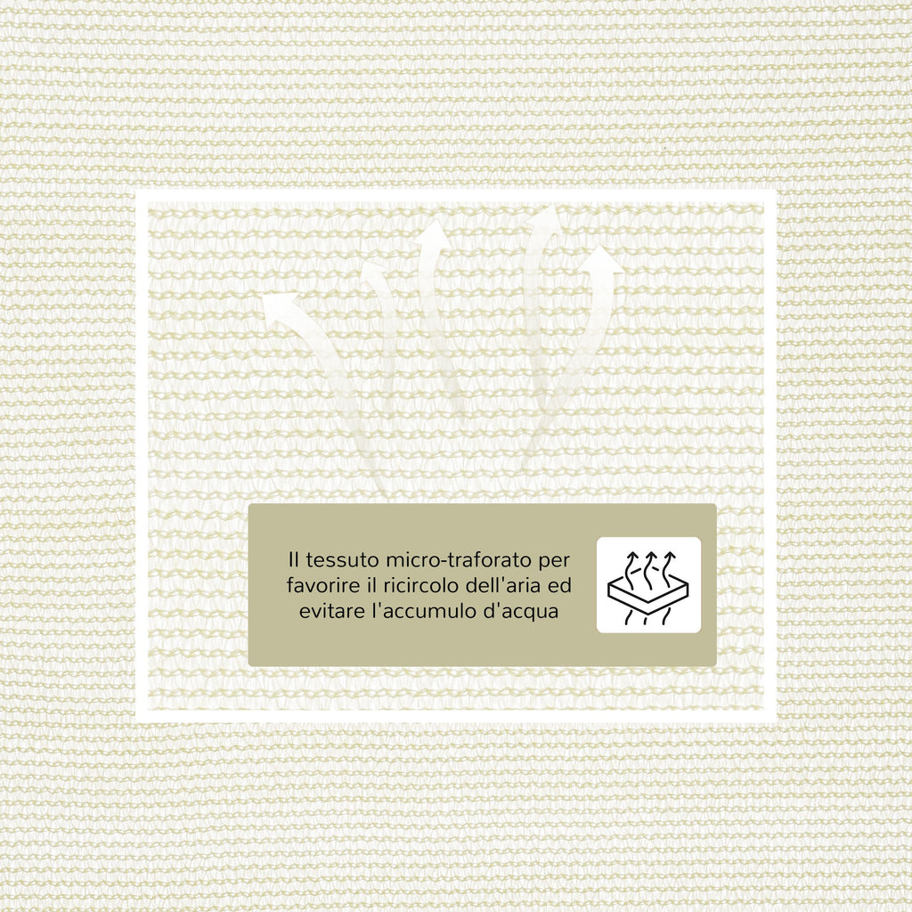 EasyComfort driehoekig schaduwdoek 3x3x3 m crème