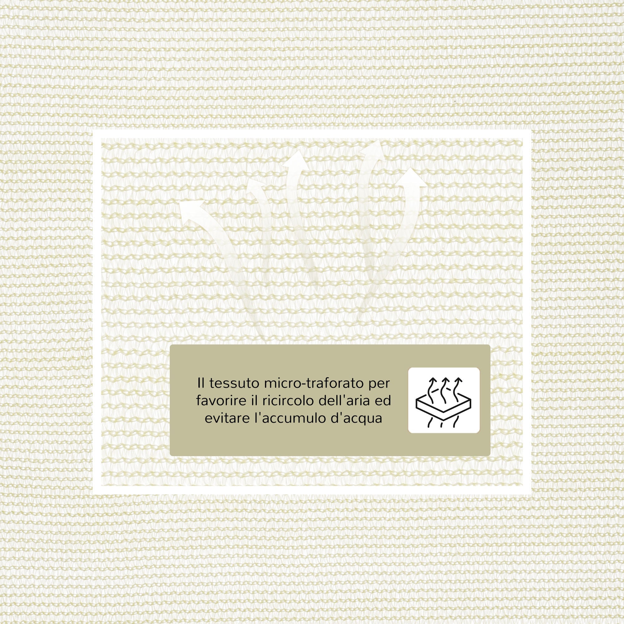 EasyComfort driehoekig schaduwdoek 3x3x3 m crème