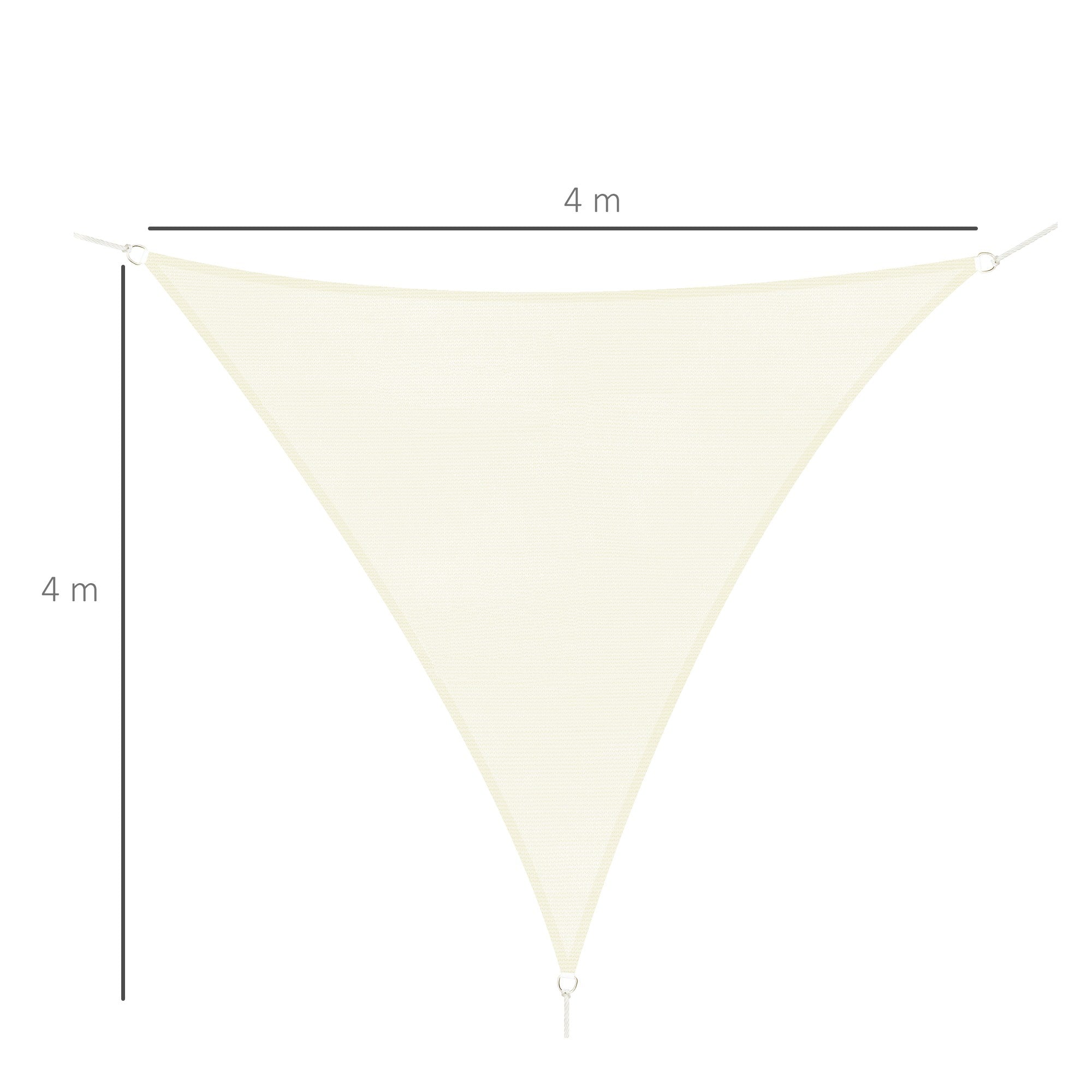 EASYCOMFORT Triangular Sunshade Awning 4x4x4 m in Beige Waterproof Anti-UV Fabric for Outdoors