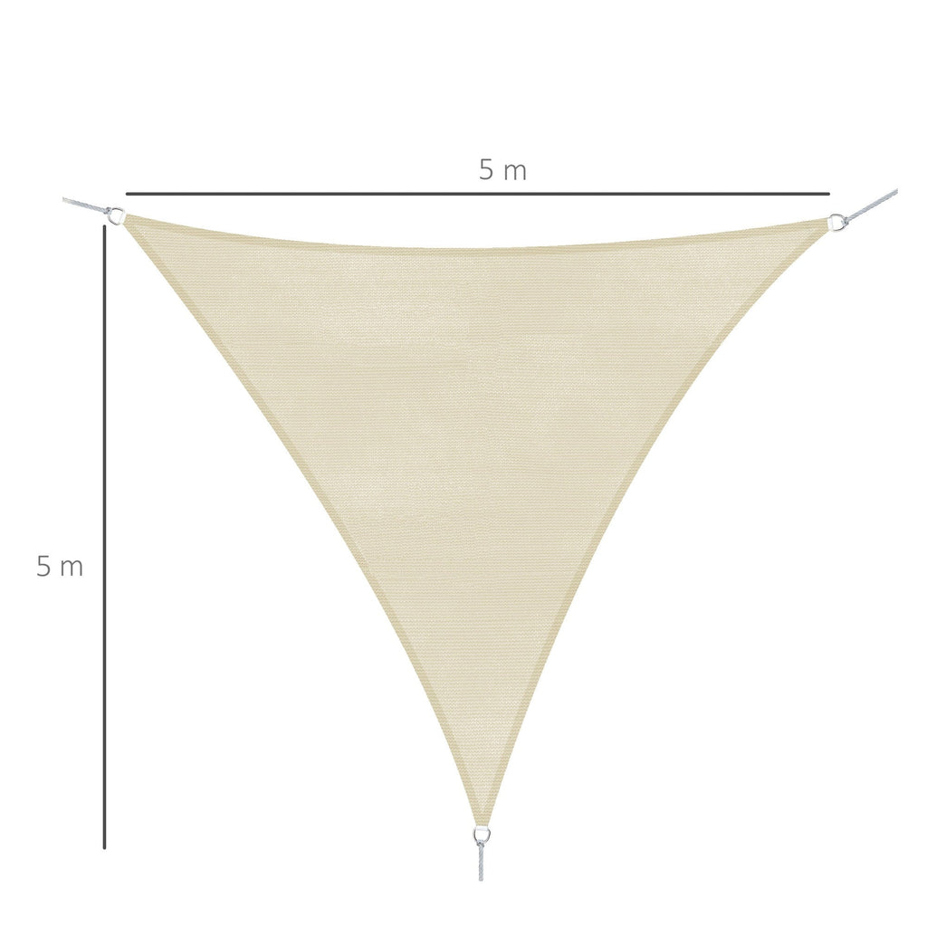 EASYCOMFORT Triangular awning - Sail awning - Anti UV - Cream - 5x5x5m