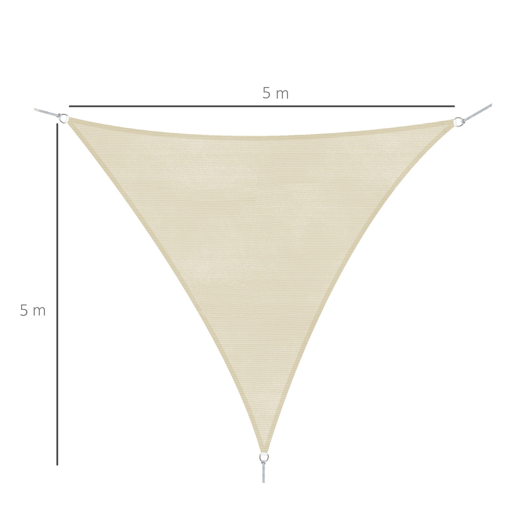 EASYCOMFORT Triangular awning - Sail awning - Anti UV - Cream - 5x5x5m