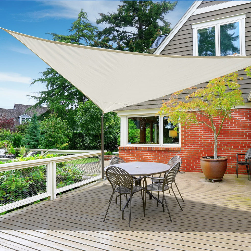 EASYCOMFORT Sunshade Sails driehoekig zonnescherm 6x6x6m, crème