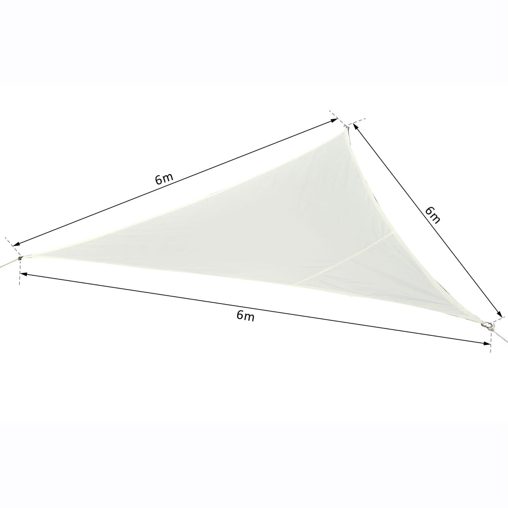 EASYCOMFORT Sunshade Sails driehoekig zonnescherm 6x6x6m, crème
