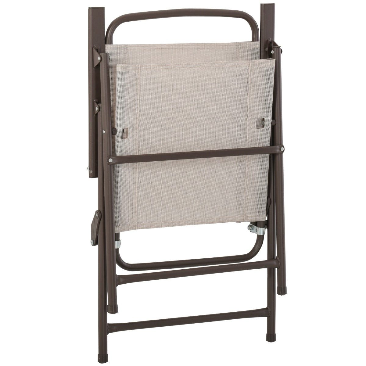 Easycomfort 6 pz Set Mobili da Giardino in Tubi d'Acciaio, Tavolo da Giardino with Sedie e Ombrellone, Crema