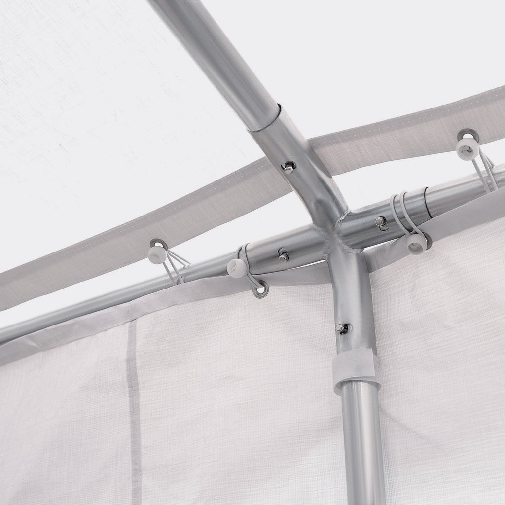Easycomfort Tendone per Feste 6x4m with Pareti Rimovibili, Porte e 6 Finestre, white