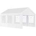 Easycomfort Tendone per Feste 6x4m with Pareti Rimovibili, Porte e 6 Finestre, white