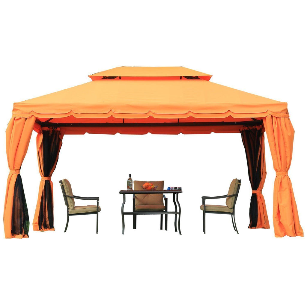EASYCOMFORT Luxury Gazebo Garden Tent with Water-repellent Canopy 3x4m