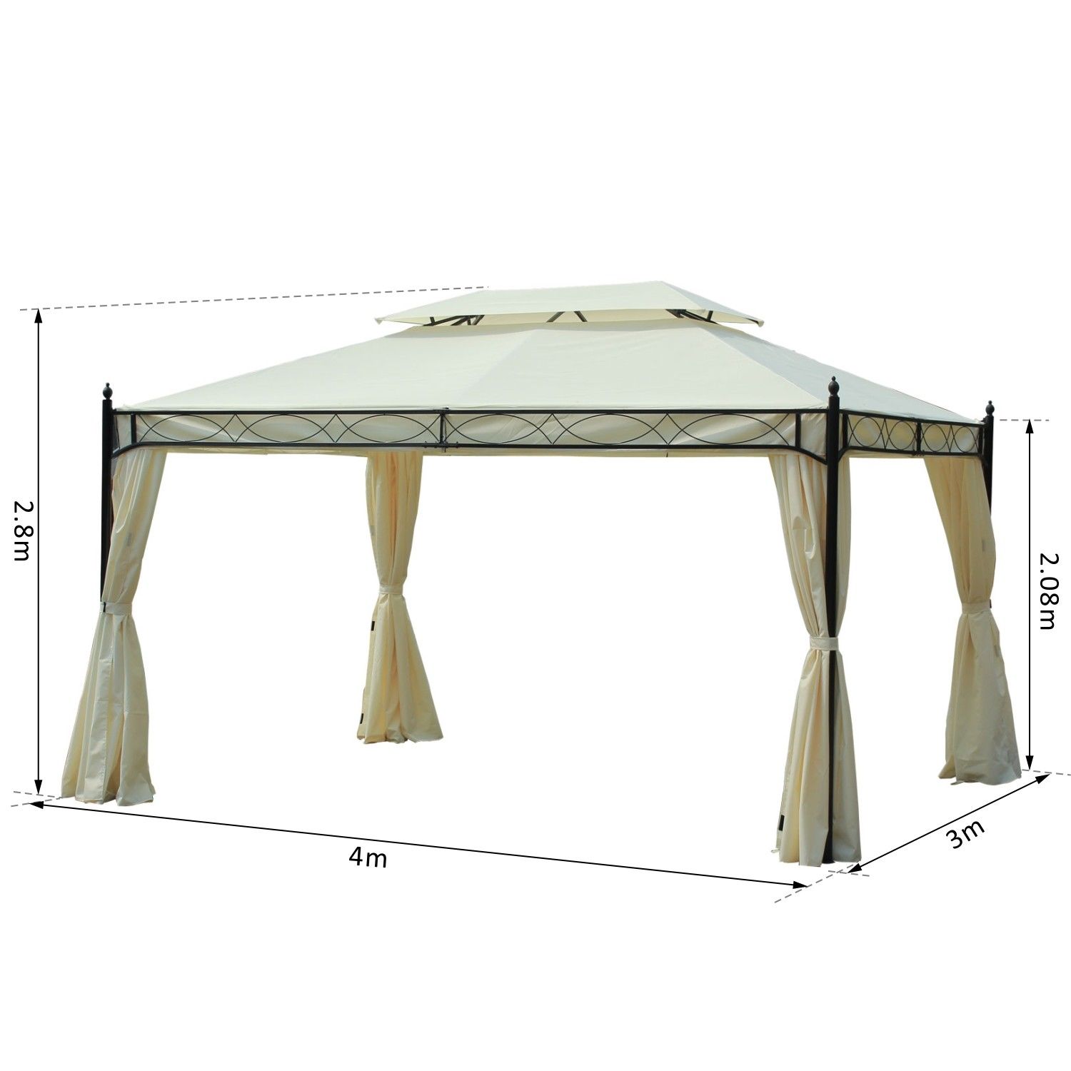 EasyComfort Garden Gazebo metalen gazebo