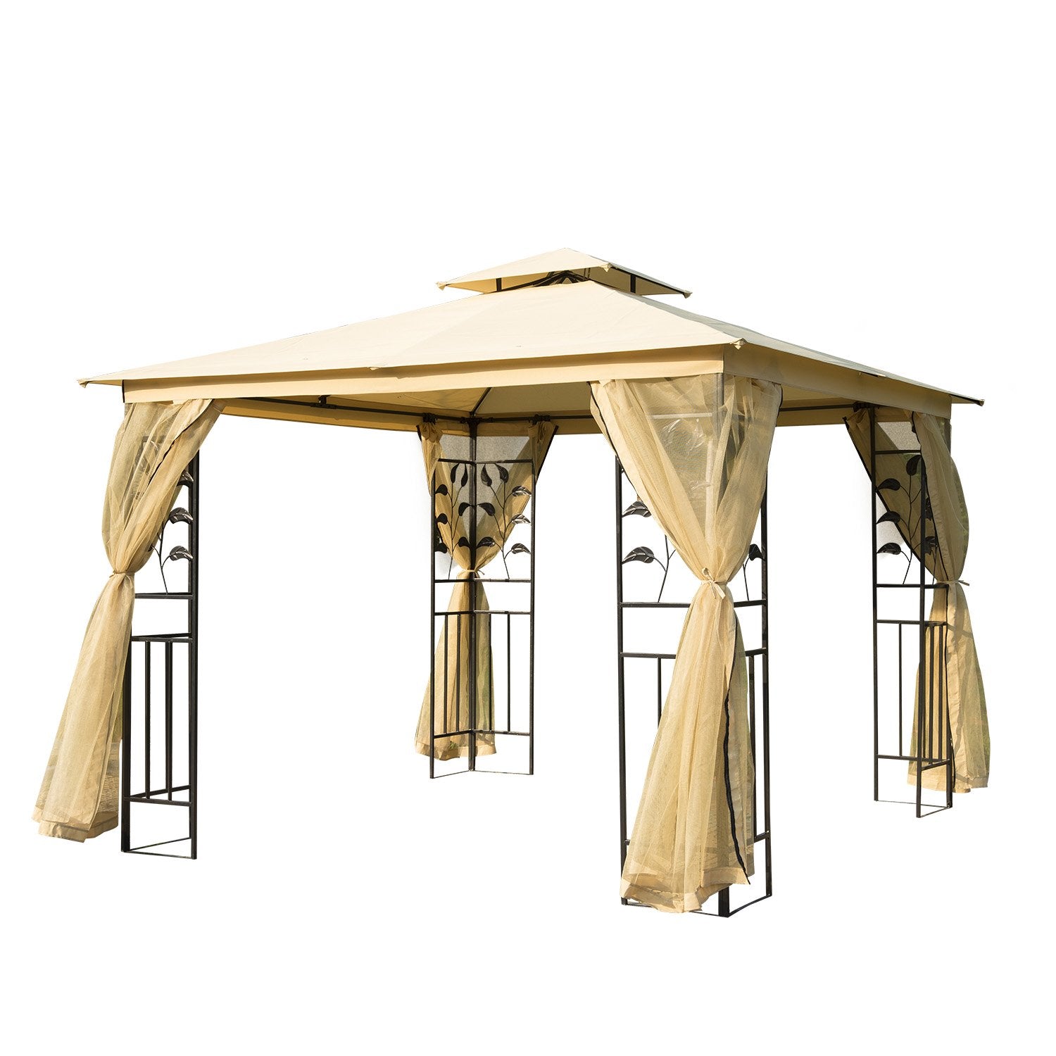 EASYCOMFORT Garden Gazebo 3x3m tuinpaviljoen beige