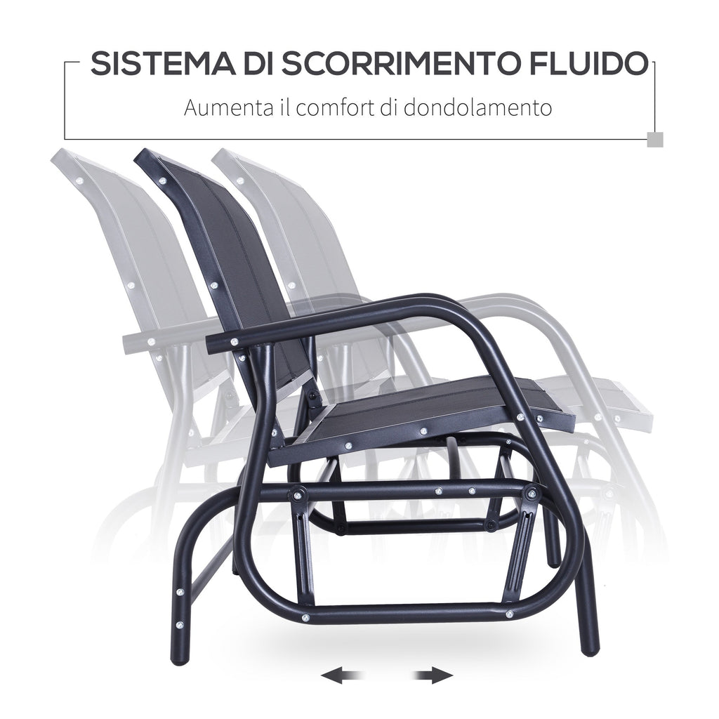EasyComfort Schommelbank 2-zits met metalen frame 120 × 70 × 88cm