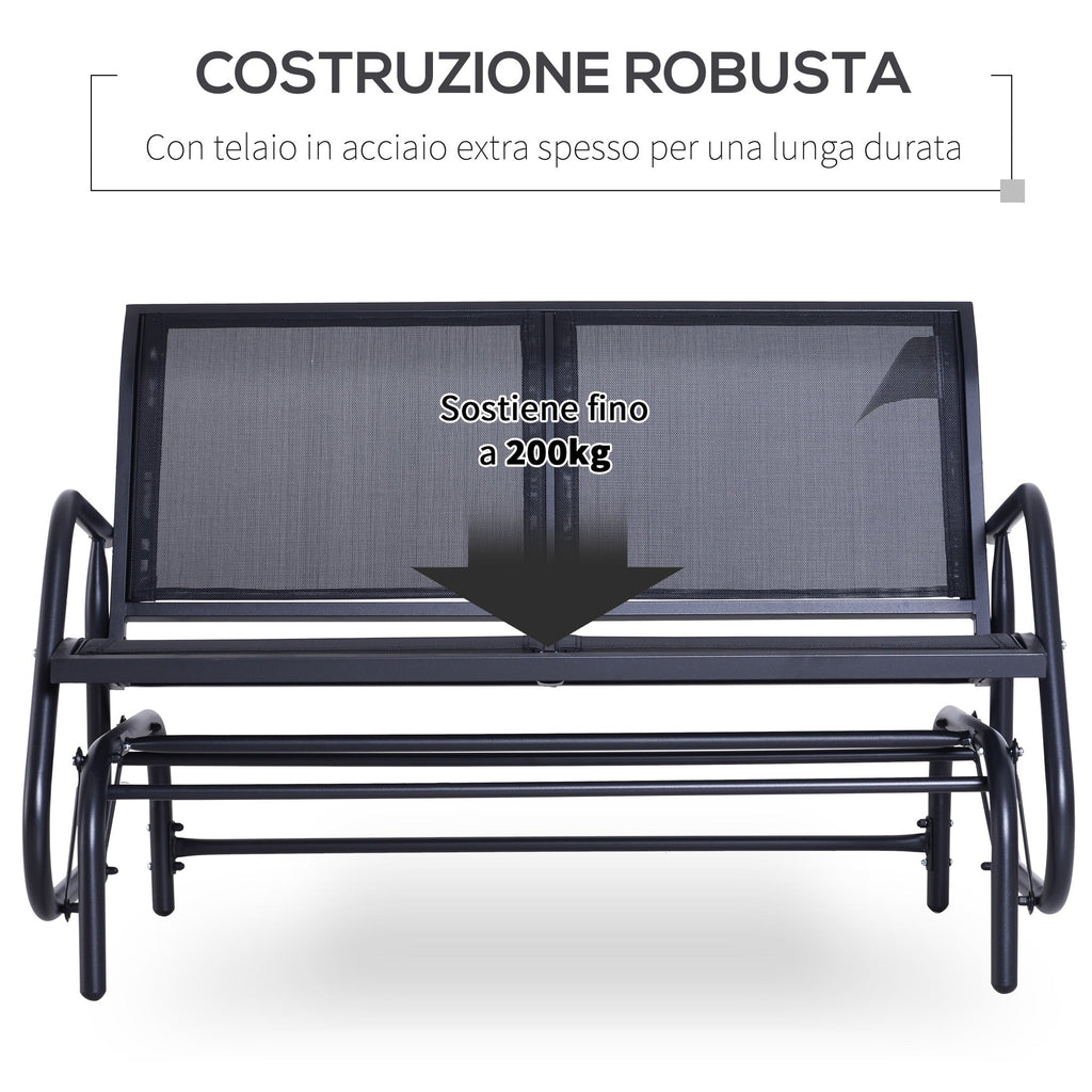 EasyComfort Schommelbank 2-zits met metalen frame 120 × 70 × 88cm